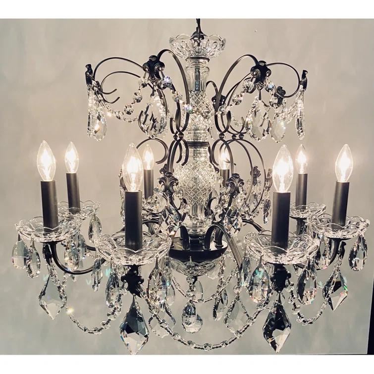 Century 8 - Light Glass Tiered Chandelier