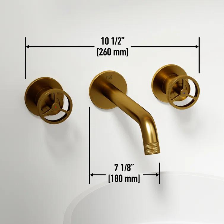 Cass 10" W Two Handle WaterSense Wall Mount Bathroom Faucet