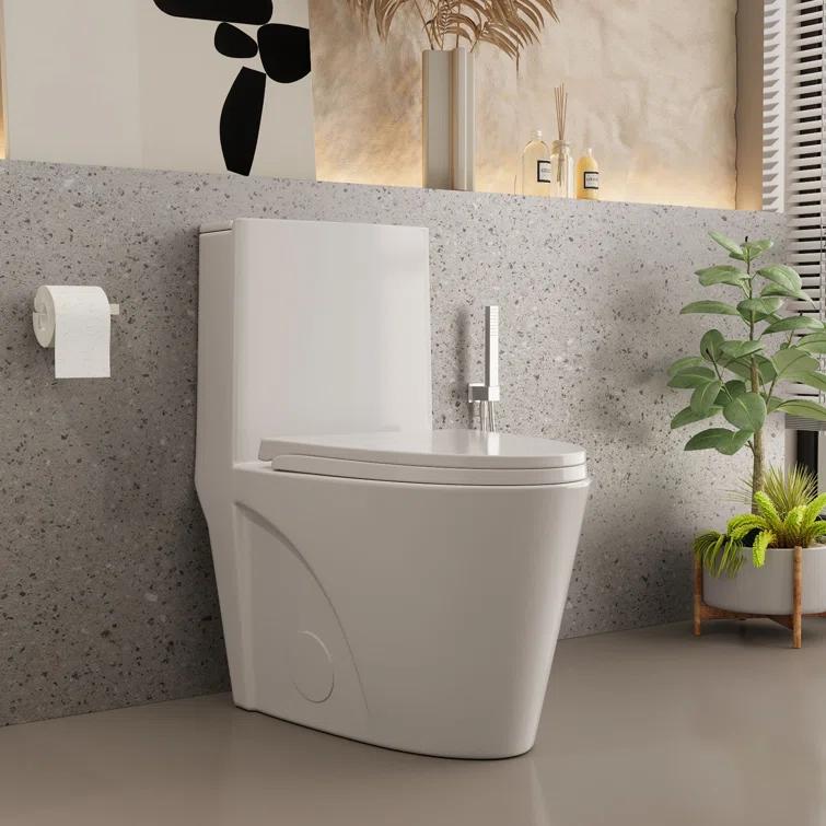 One-Piece 1.1/1.6 Gpf Dual Flush Elongated Toilet In Seat Included