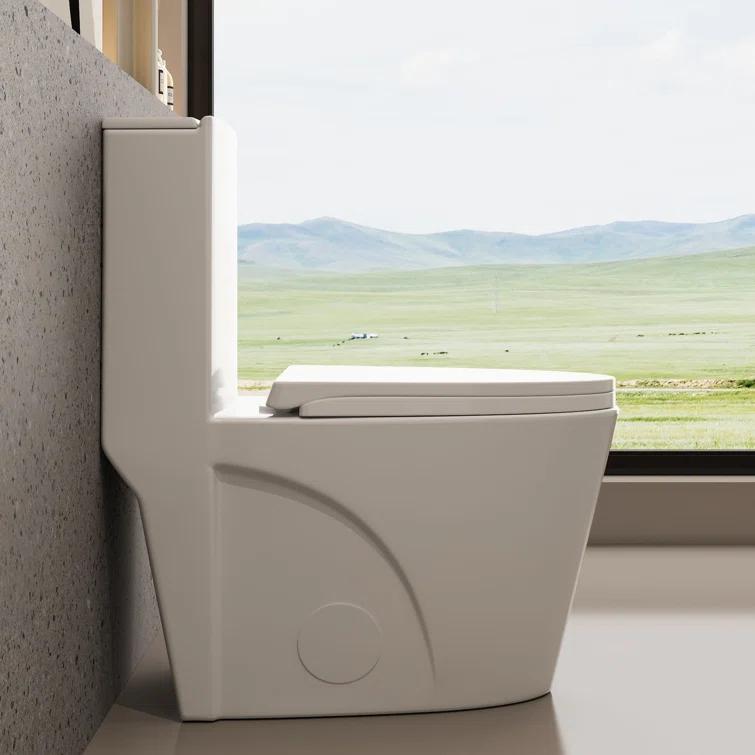 One-Piece 1.1/1.6 Gpf Dual Flush Elongated Toilet In Seat Included