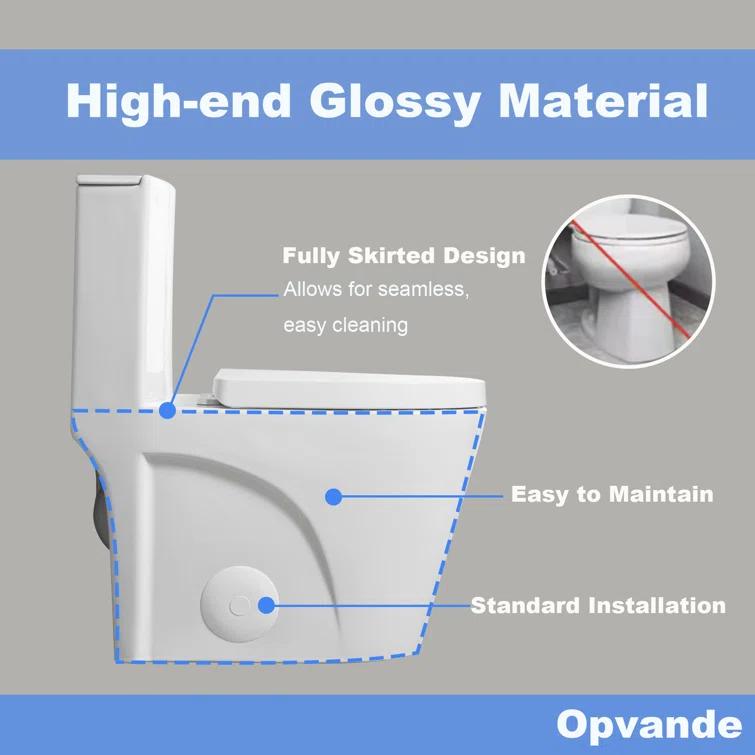 One-Piece 1.1/1.6 Gpf Dual Flush Elongated Toilet In Seat Included