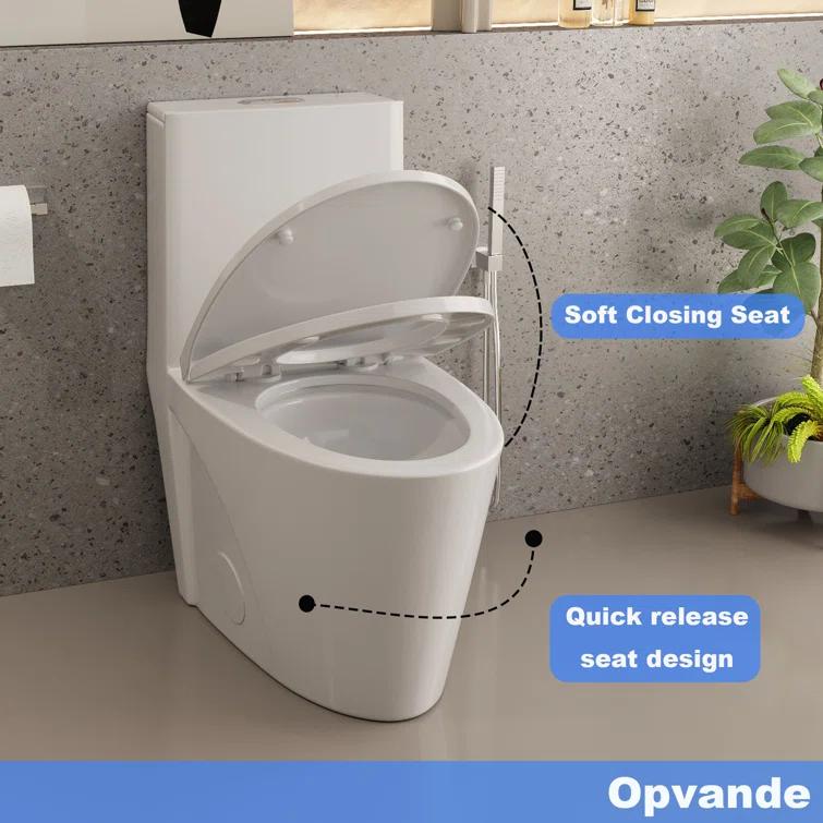 One-Piece 1.1/1.6 Gpf Dual Flush Elongated Toilet In Seat Included