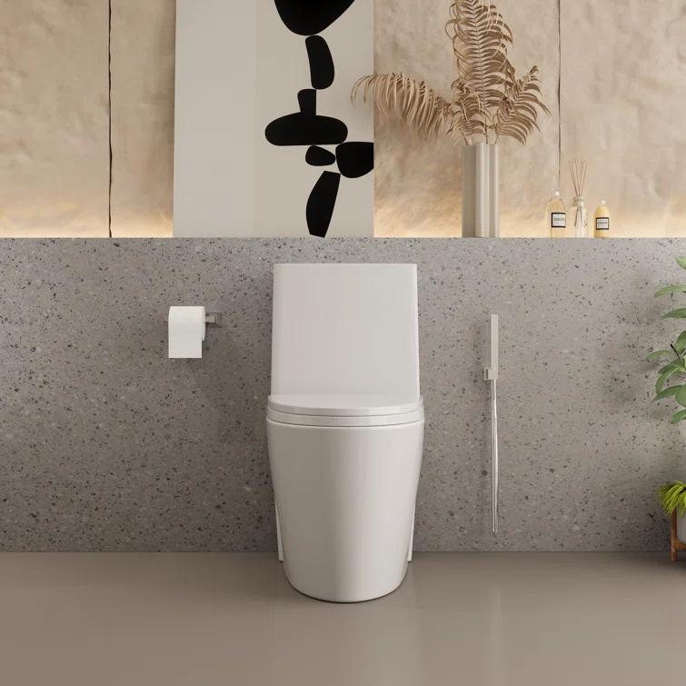 One-Piece 1.1/1.6 Gpf Dual Flush Elongated Toilet In Seat Included