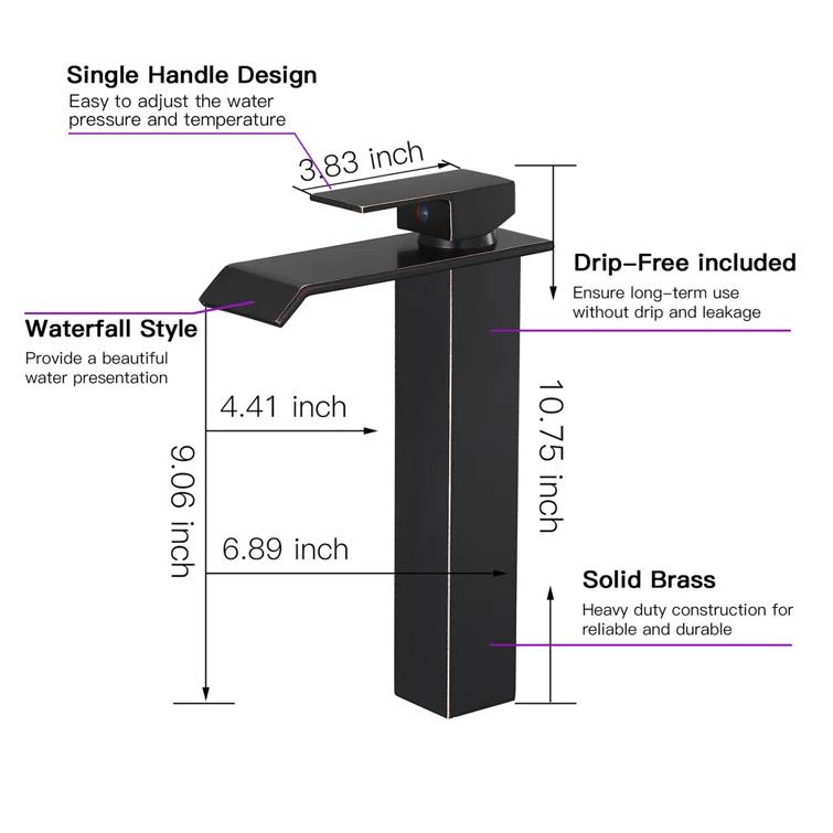 Vessel Sink Faucet Single-handle Bathroom Faucet with Drain Assembly