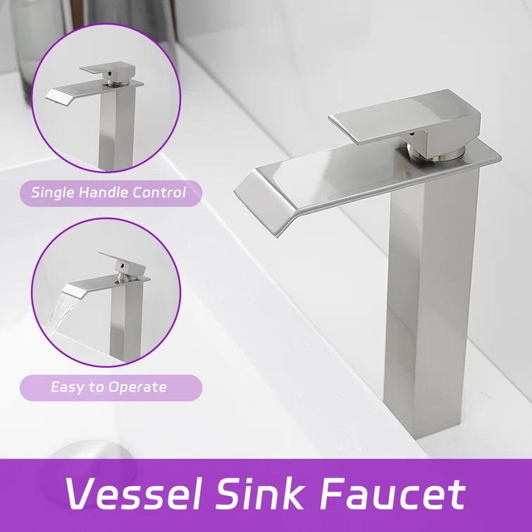 VIBRANTBATH 6004H-N Vessel Sink Faucet Single-handle Bathroom Faucet with Drain Assembly