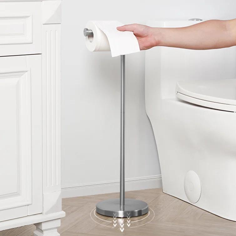 KES Freestanding Toilet Paper Holder with Weighted Base 26" H SUS304 Stainless Steel