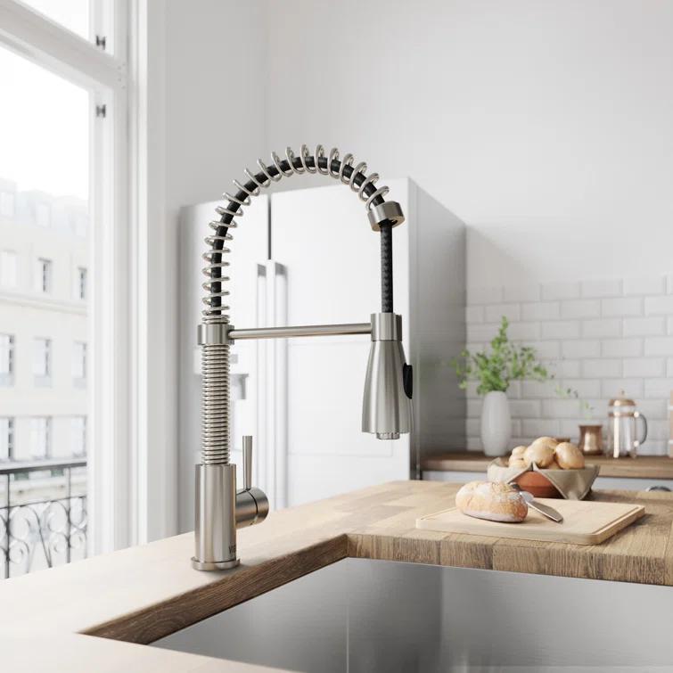 Brant 19 H 1-handle Pull-Down 2-Function Sprayer Kitchen Faucet