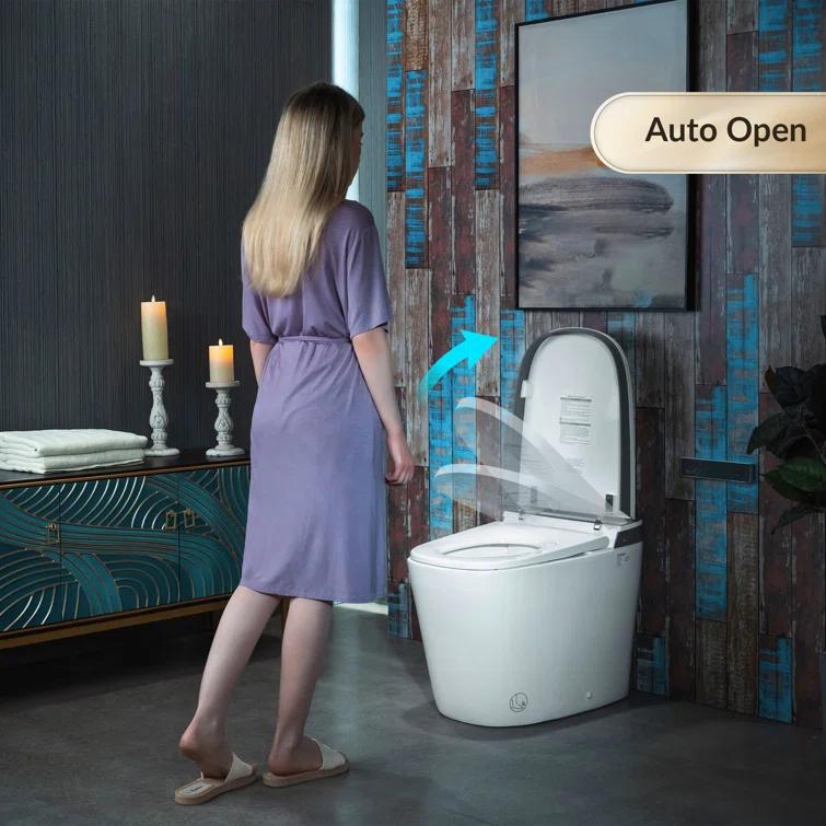 ADA Smart Bidet Toilet with Auto Open & Close, Foot Sensor,Clean Foam Dispenser&MaP Flushing 1000G