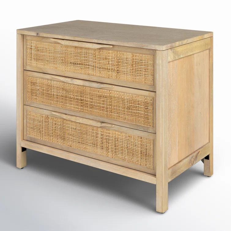 Hannah 3-Drawer Nightstand - Natural
