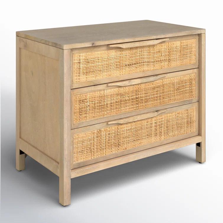 Hannah 3-Drawer Nightstand - Natural