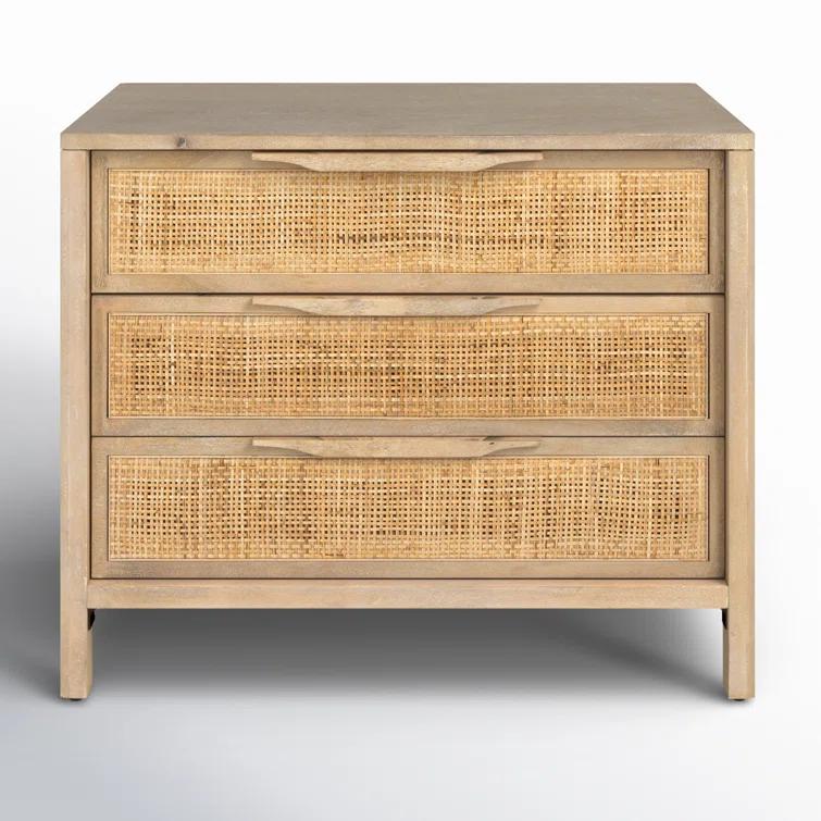Hannah 3-Drawer Nightstand - Natural