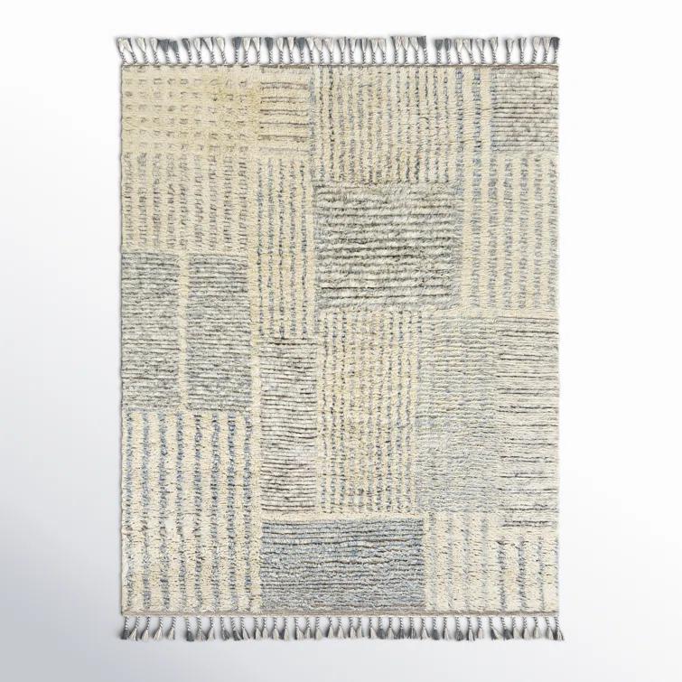 Gray Hand-Knotted Wool 8' x 10' Area Rug