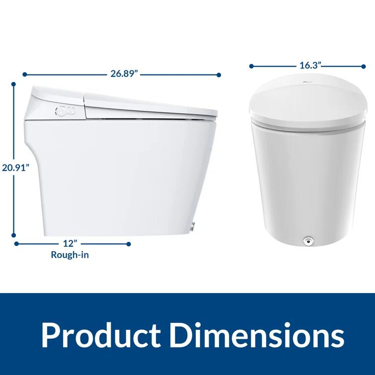 Bio Bidet by BEMIS Discovery DLX Smart Bidet Toilet, Tankless, Auto Open and Close with Kick Flush, Self Cleaning Discovery DLX