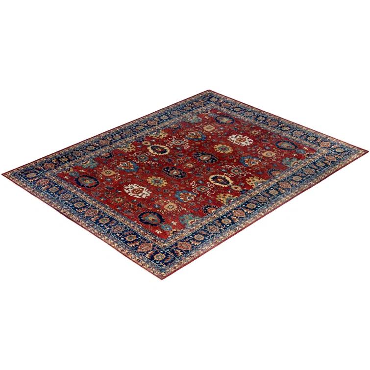 Solo Rugs One-of-a-Kind Rectangle 9'x 11'9" Wool Area Rug Red/Navy Blue/Beige/Yellow
