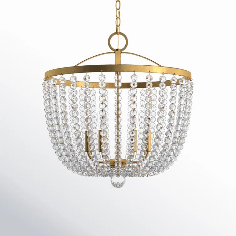 Conway 4 Light Wood Dimmable Empire Chandelier