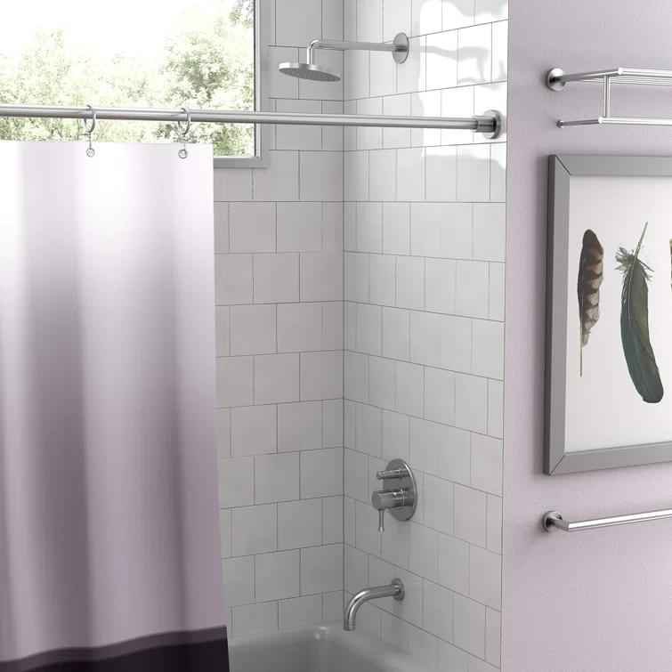 Minimalist 60" Straight Fixed Shower Curtain Rod | Wall Mount Solid Brass Shower Rod