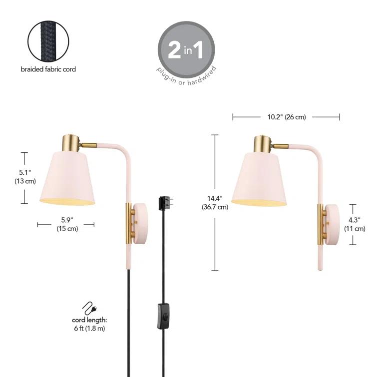 Cleo Aluminum Plug-in Wallchiere