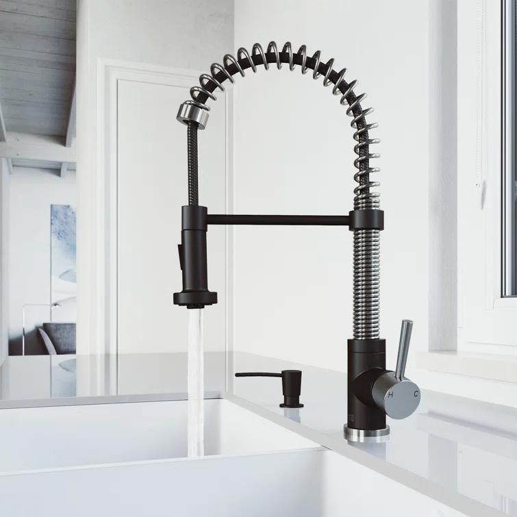 Edison 19" H 1-handle Pull-Down 2-Function Sprayer Kitchen Faucet