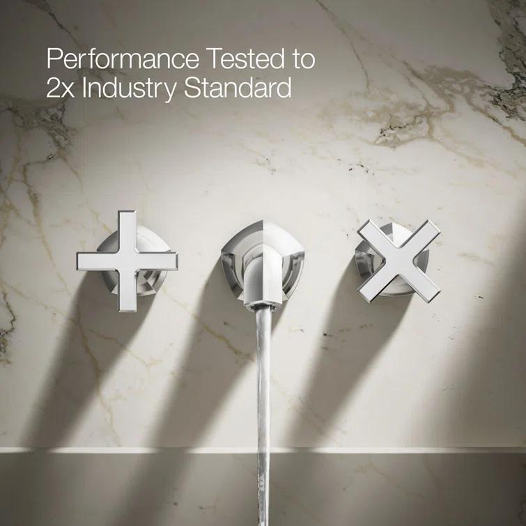 Occasion Wall-Mount Bathroom Sink Faucet Cross Handle Trim