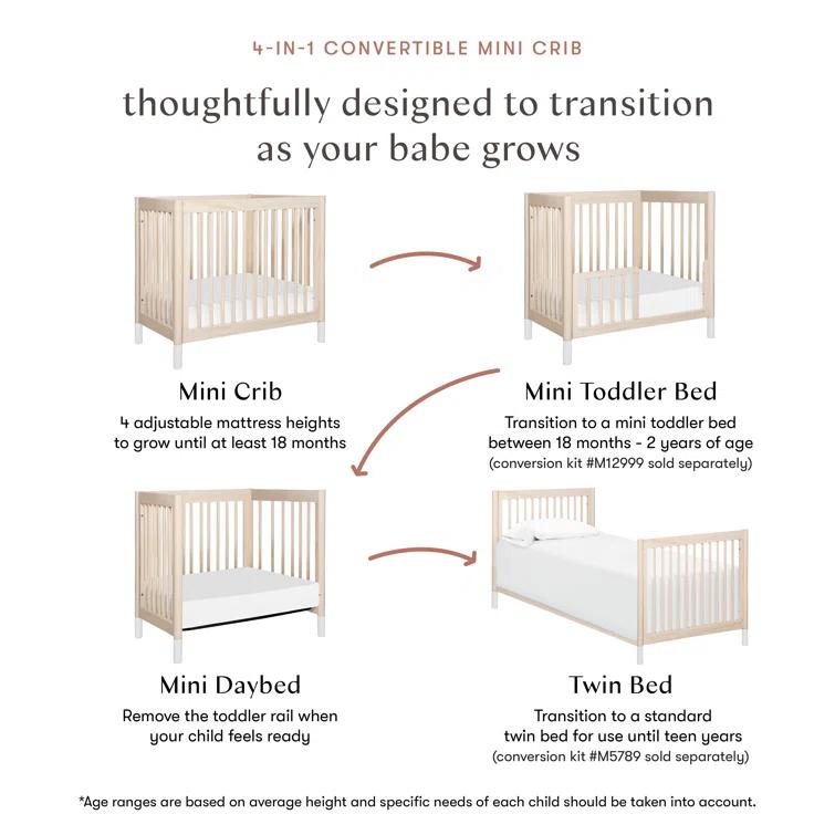 Gelato 4-in-1 Mini Convertible Crib