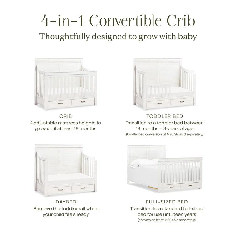 Wesley Greenguard Gold Certified 4 -in-1 Convertible Crib