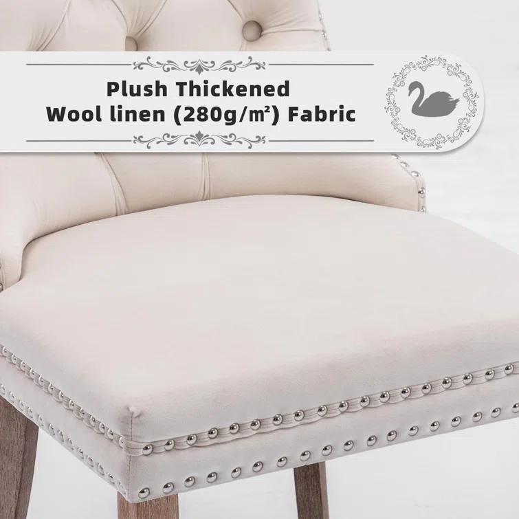 High-end Tufted Velvet Upholstered Nailhead Dining Chair