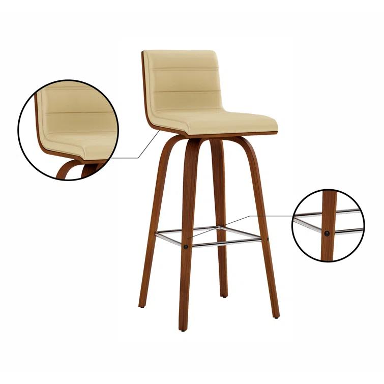 Biance Solid Wood Swivel Bar & Counter Stool