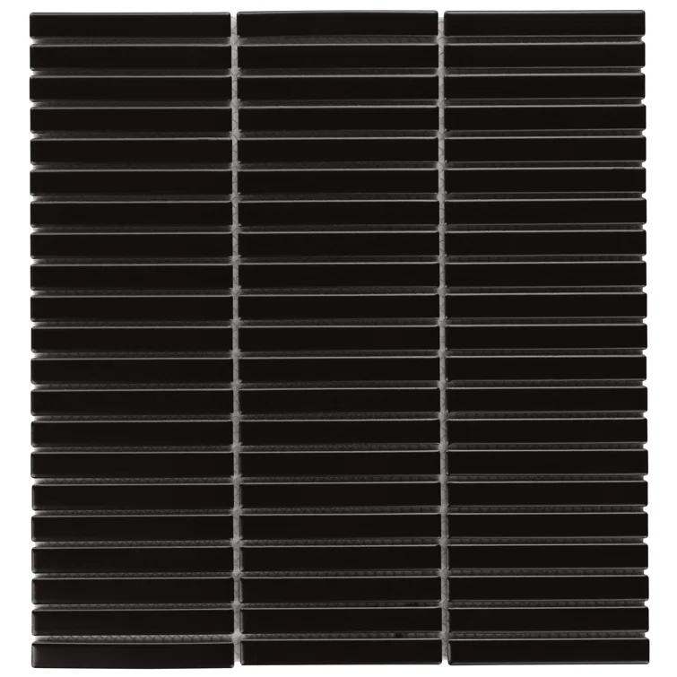 Monogram Stacked 11.19 In. X 11.9 In. Glossy Porcelain Mosaic Floor And Wall Tile (0.92 Sq. Ft. / Each)