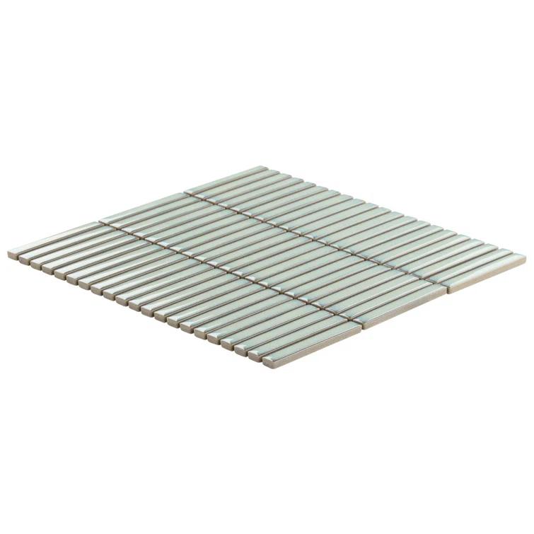 Monogram Stacked 11.19 In. X 11.9 In. Glossy Porcelain Mosaic Floor And Wall Tile (0.92 Sq. Ft. / Each)