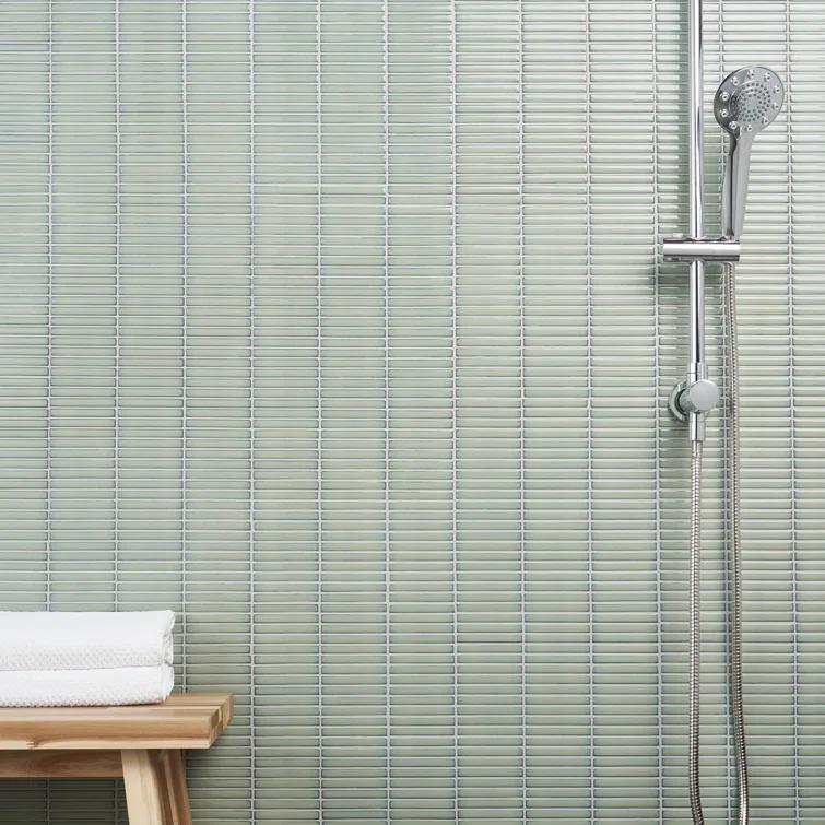 Monogram Stacked 11.19 In. X 11.9 In. Glossy Porcelain Mosaic Floor And Wall Tile (0.92 Sq. Ft. / Each)