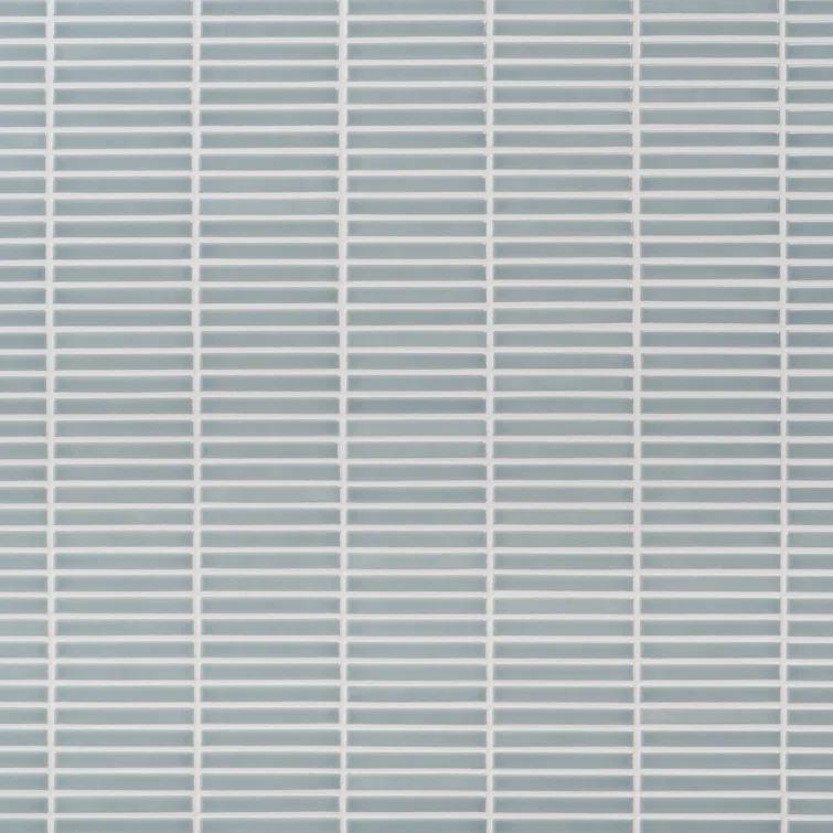 Monogram Stacked 11.19 In. X 11.9 In. Glossy Porcelain Mosaic Floor And Wall Tile (0.92 Sq. Ft. / Each)