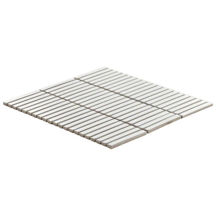 Monogram Stacked 11.19 In. X 11.9 In. Glossy Porcelain Mosaic Floor And Wall Tile (0.92 Sq. Ft. / Each)
