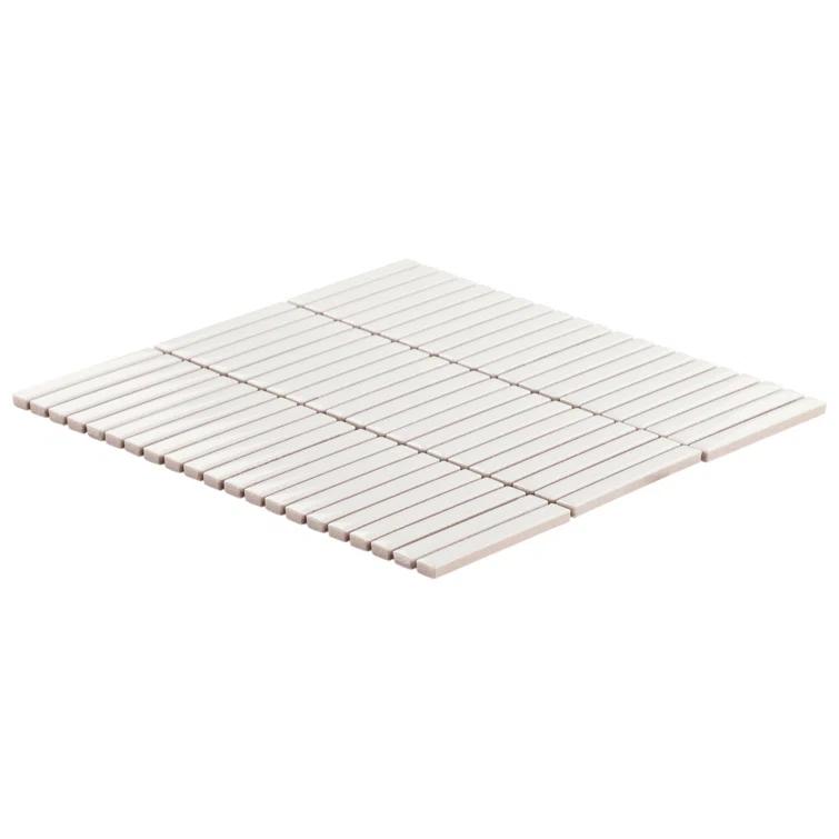 Monogram Stacked 11.19 In. X 11.9 In. Glossy Porcelain Mosaic Floor And Wall Tile (0.92 Sq. Ft. / Each)