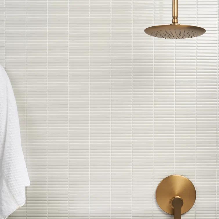 Monogram Stacked 11.19 In. X 11.9 In. Glossy Porcelain Mosaic Floor And Wall Tile (0.92 Sq. Ft. / Each)