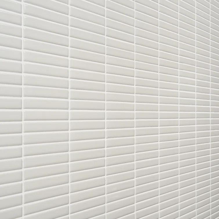 Monogram Stacked 11.19 In. X 11.9 In. Glossy Porcelain Mosaic Floor And Wall Tile (0.92 Sq. Ft. / Each)