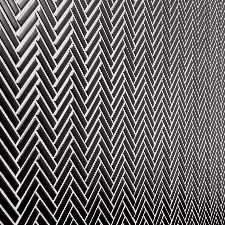 Monogram Herringbone 11.14 in. x 11.14 in. Glossy Porcelain Mosaic Floor And Wall Tile (0.86 Sq. Ft. / Each)