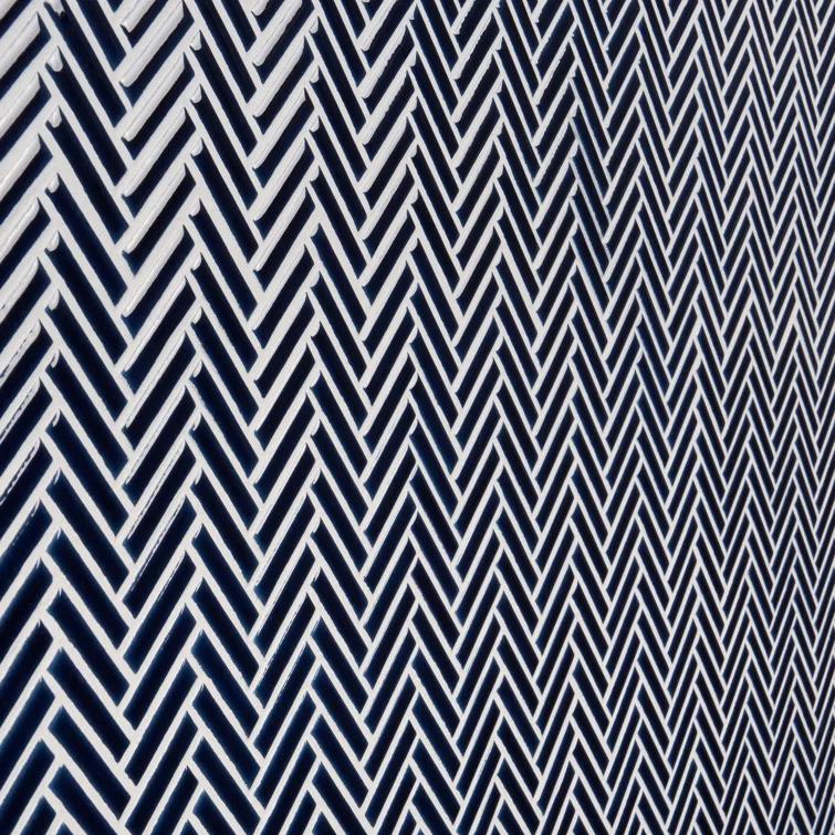 Monogram Herringbone 11.14 in. x 11.14 in. Glossy Porcelain Mosaic Floor And Wall Tile (0.86 Sq. Ft. / Each)