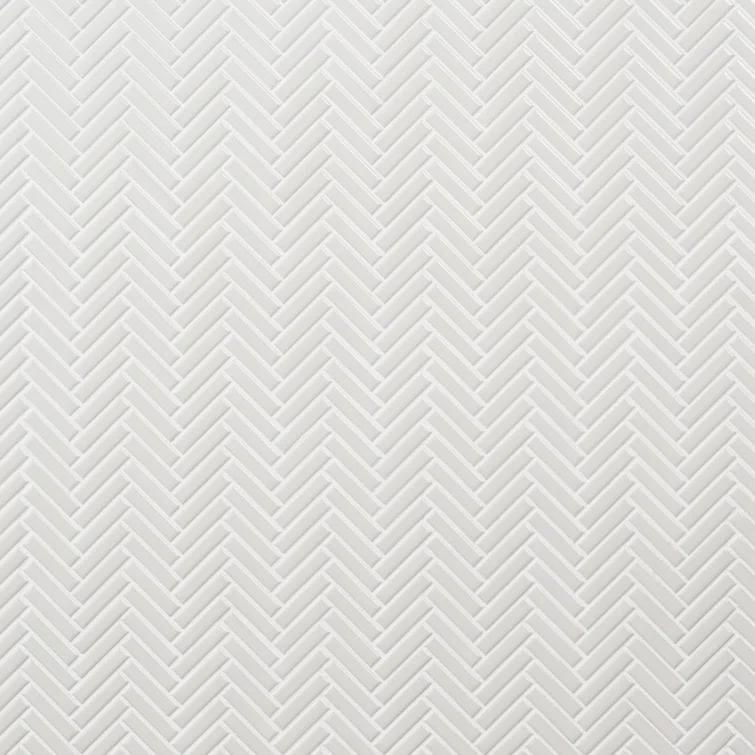 Monogram Herringbone 11.14 in. x 11.14 in. Glossy Porcelain Mosaic Floor And Wall Tile (0.86 Sq. Ft. / Each)