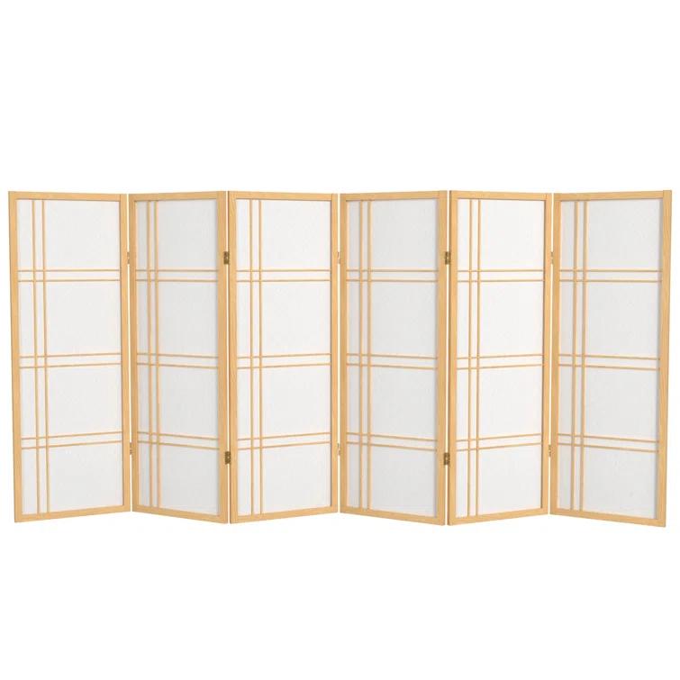4 ft. Tall Shoji Privacy Screen w Strong Shade (6 Panels / Natural)