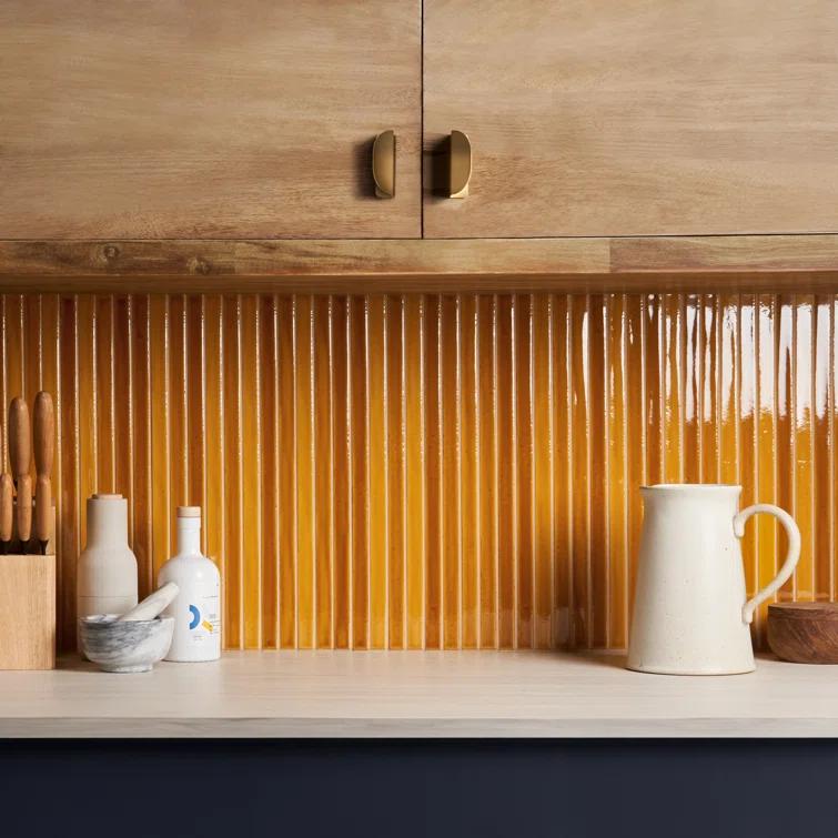 Vivanta 5.27 In. X 17.71 In. Glossy Ceramic Mosaic Elongated Subway Wall Tile (8 Sheets / Box)