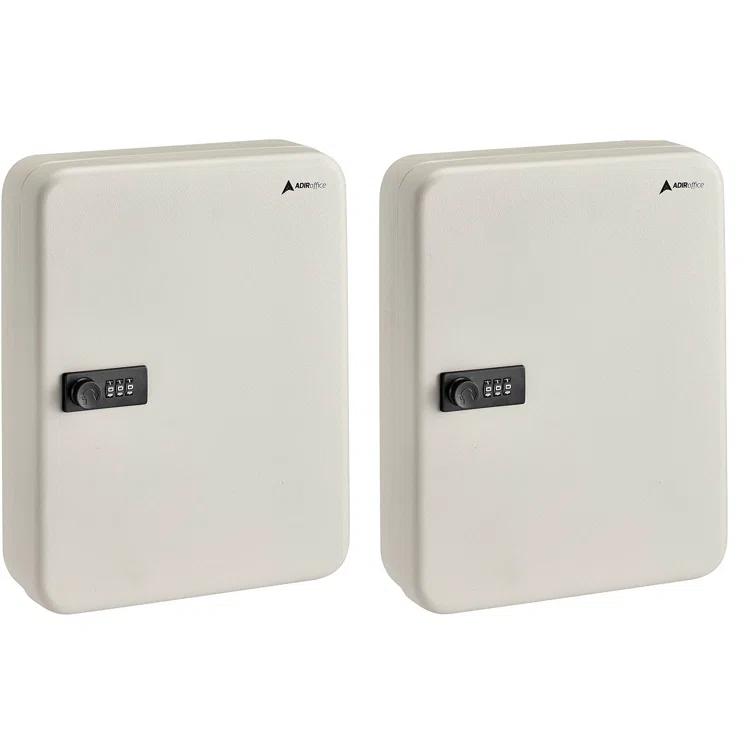 AdirOffice 30-Key Steel Secure Key Cabinet with Combination Lock (Set of 2)