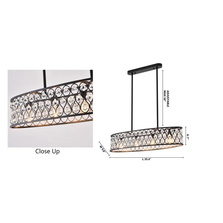 Giolou 4-Light Gold Chandelier With Crystal Accent Shade