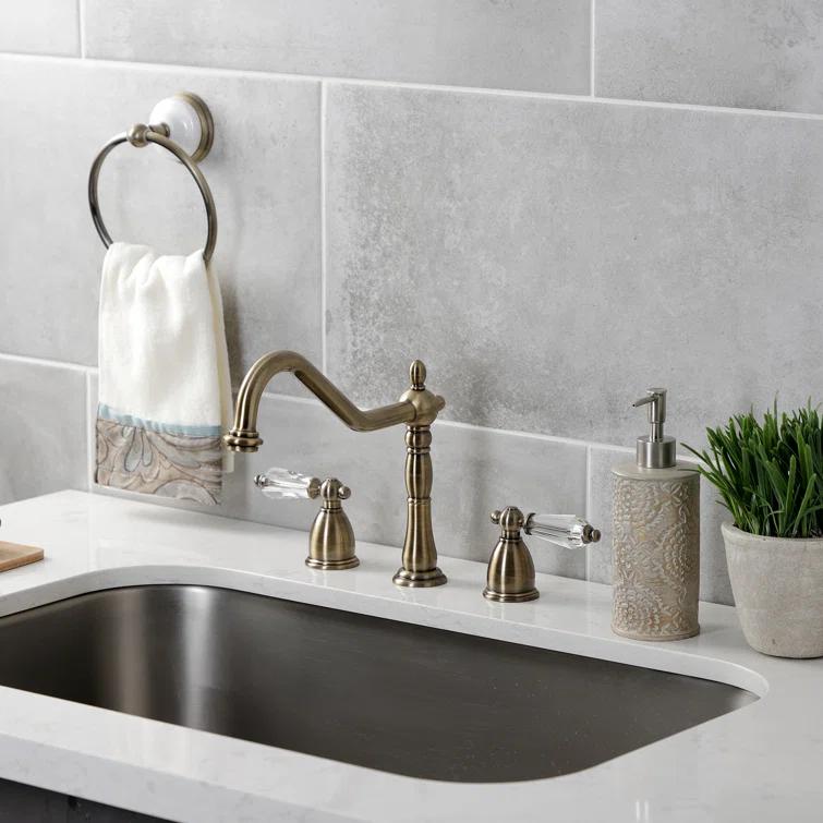 Kingston Brass Wilshire Double-Handle 3-Hole Widespread Kitchen Faucet