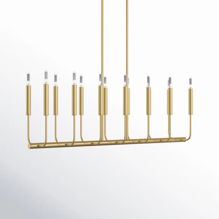 Ellen DeGeneres Burnished Brass 14-Light Linear Chandelier