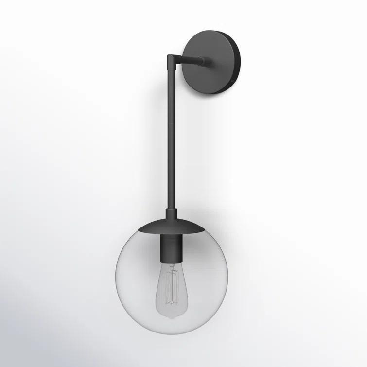 Nathanson Single Light Glass Dimmable Armed Sconce