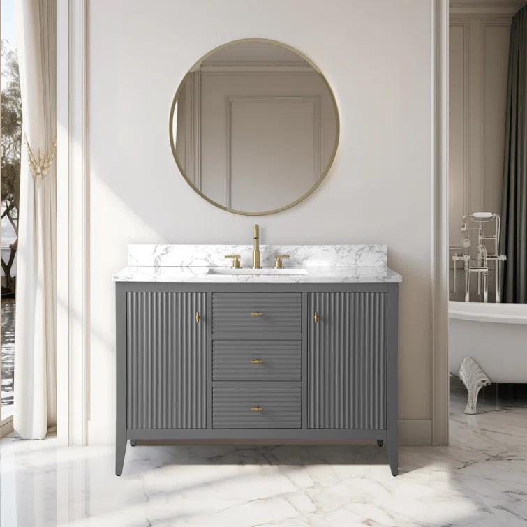48'' Single Bathroom Vanity with Engineered Marble Top