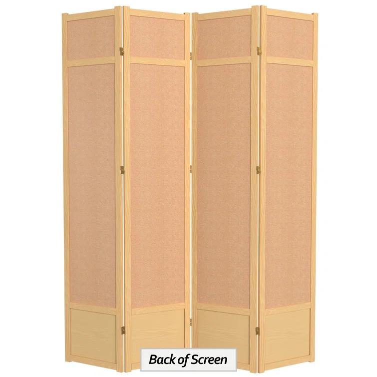 Oriental Furniture 7 Ft Tall Jute Shoji Screen, Natural, 4 panel