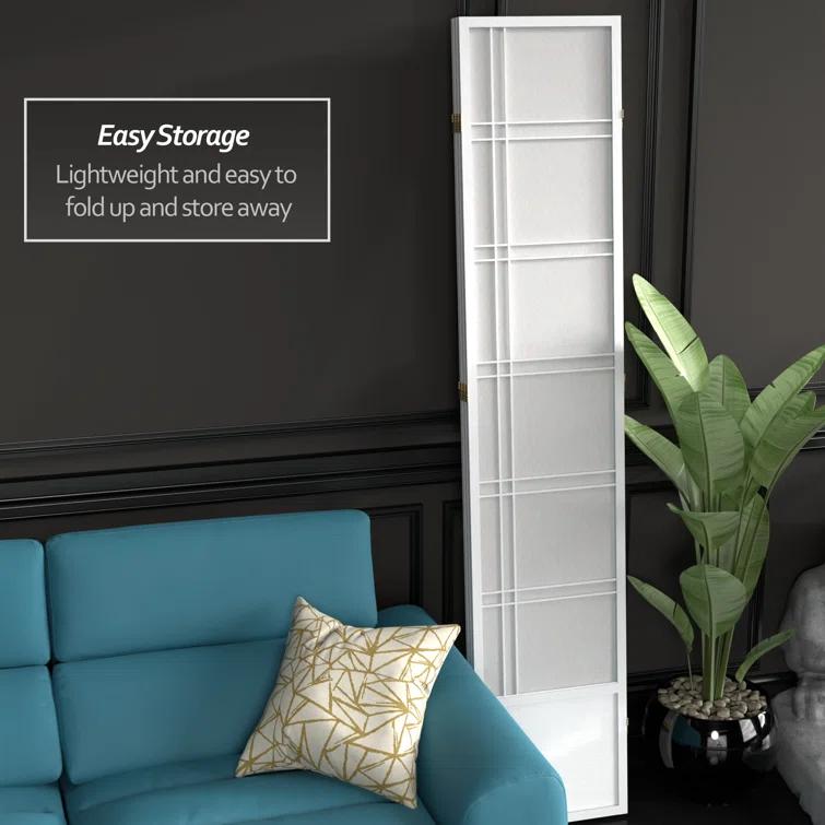 Oriental Furniture 7 ft. Tall Double Cross Shoji Screen - White - 3 Panel