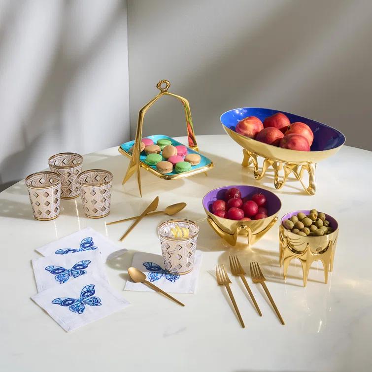 Jonathan Adler Basketweave Glassware Set (Set of 4)
