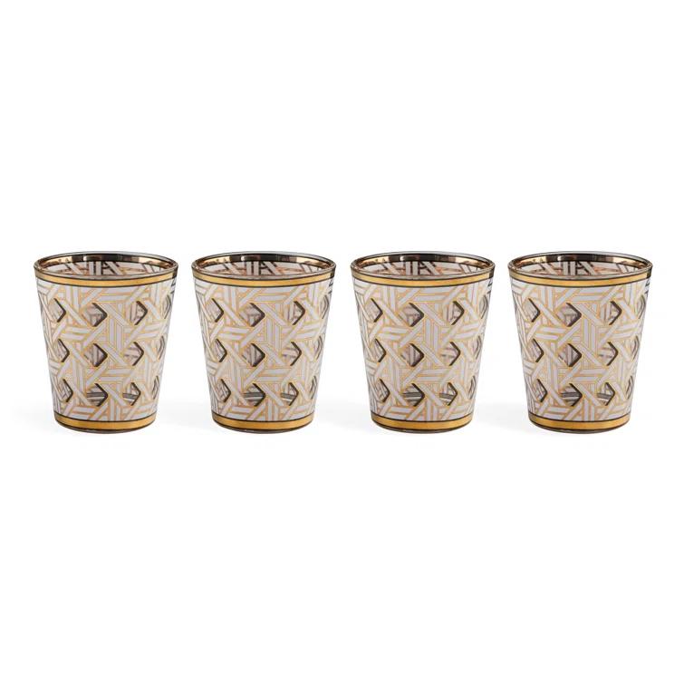 Jonathan Adler Basketweave Glassware Set (Set of 4)